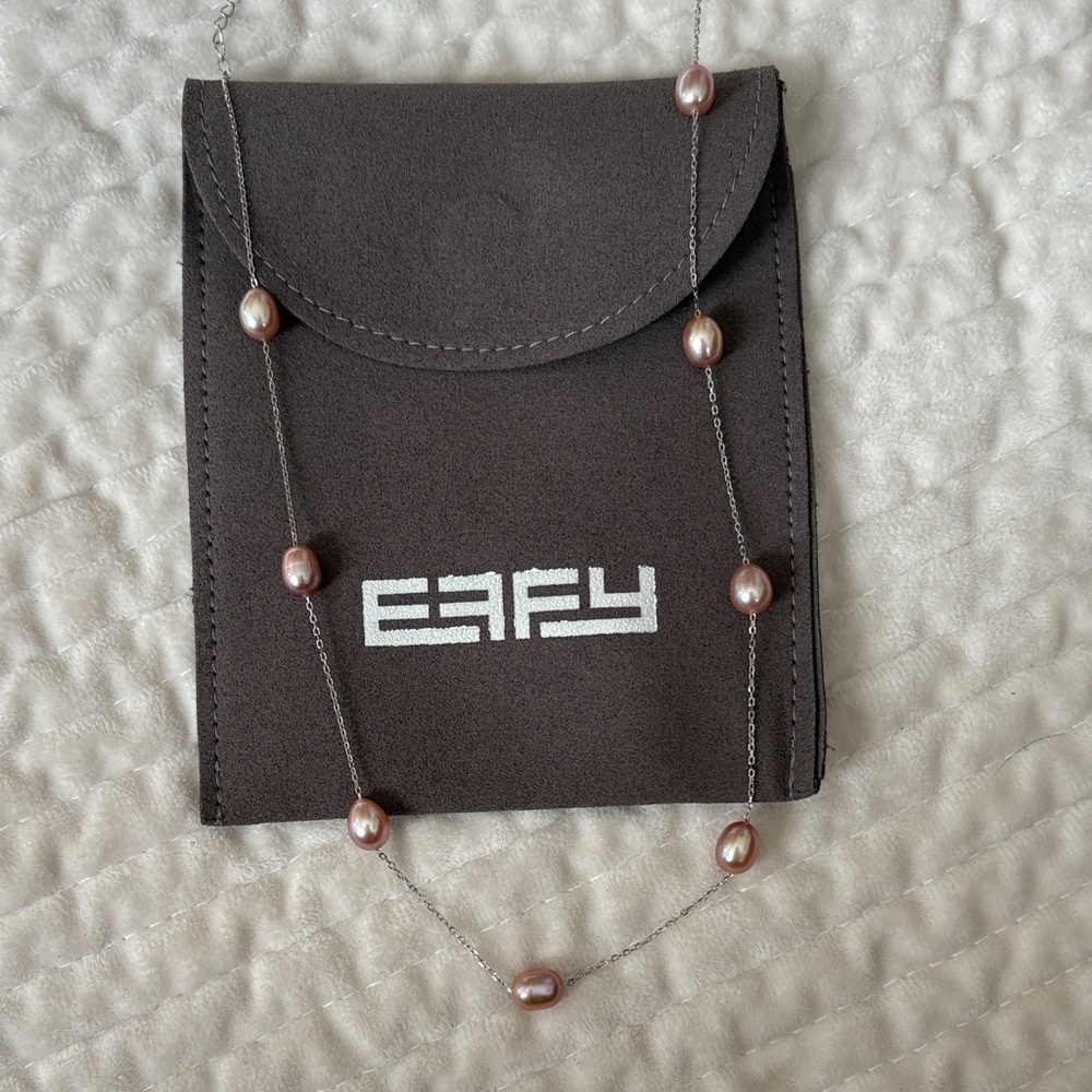 Effy Sterling .925 Silver Pink Cultured Pearl Necklace